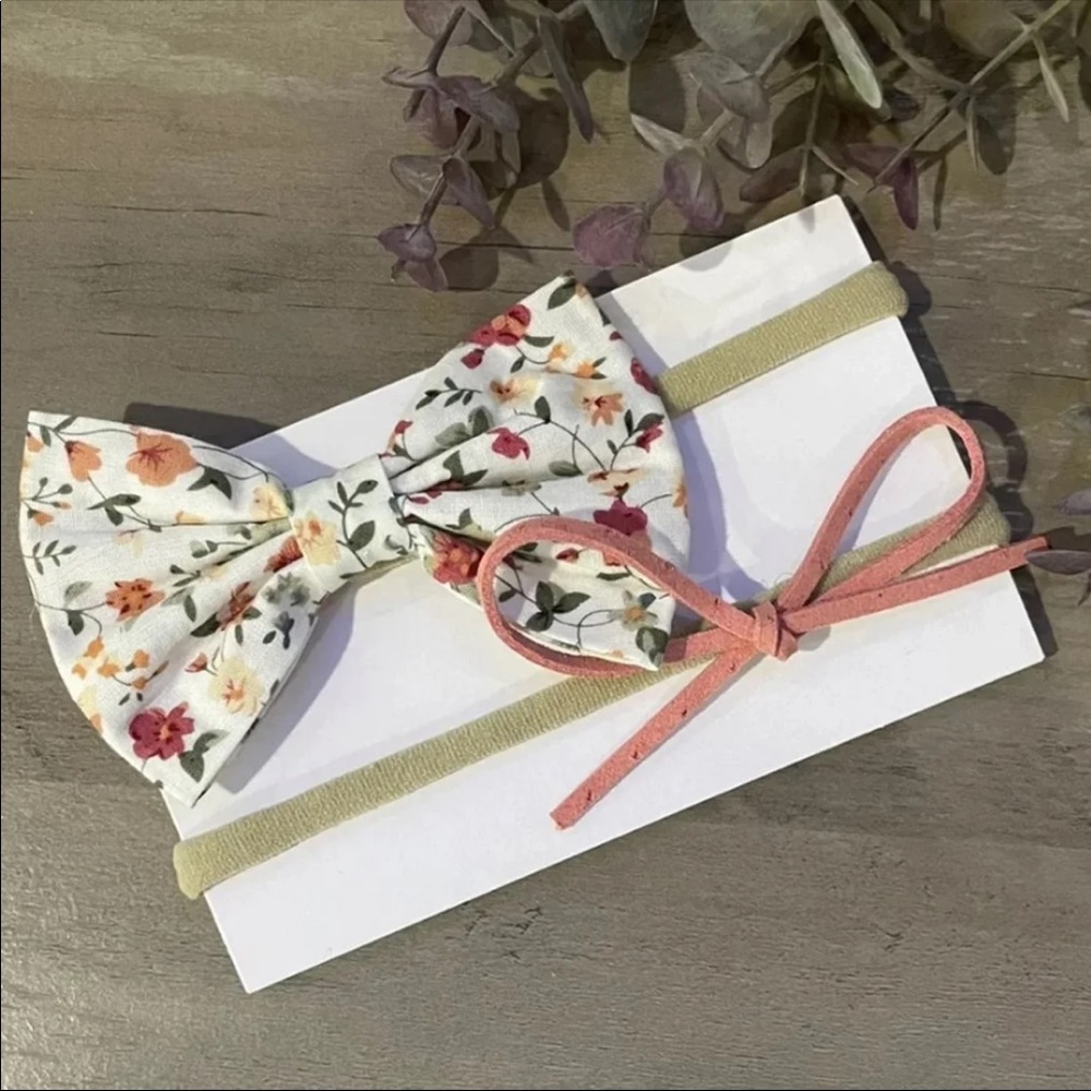 3/$20 🔷 Spring Floral & Pink Baby Girls Bow Headbands